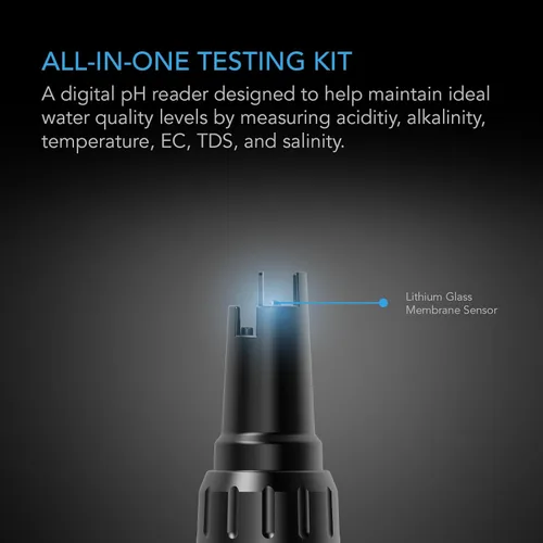 Vista 2 de AC Infinity Kit de Medidor Hidropónico PRO, Lápiz Digital de pH de Alta Precisión con Precisión de pH ±0.01 y Sonda Intercambiable, Medidor Todo