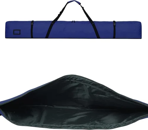 Vista 9 de AUMTISC Bolsa de esquí totalmente acolchada, bolsas de esquí individuales para viajes aéreos, bolsa de esquí de nieve impermeable para volar con asa
