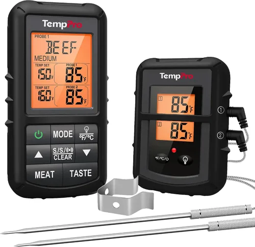 Vista 9 de Mando a distancia inalámbrico digital Thermopro TP20, cocción de alimentos, termómetro de carne, termómetro con sonda dual para barbacoa parrilla