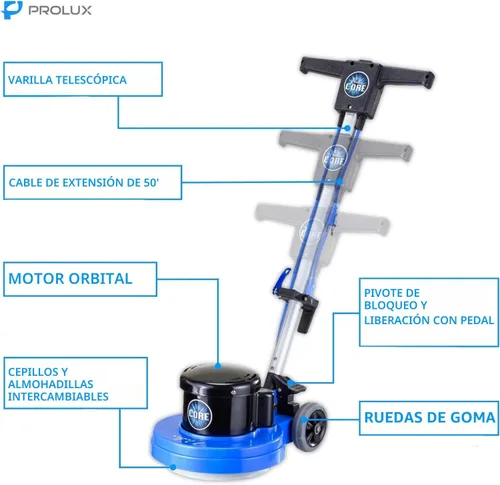 Vista 3 de Prolux Core - Pulidora y lustradora eléctrica de 13 pulgadas para pisos de todas las superficies