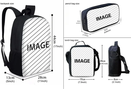 Vista 2 de Xpyiqun Juego de mochila escolar para niÃ±os con caja de almuerzo, OcÃ©ano delfÃ­n, talla Ãºnica