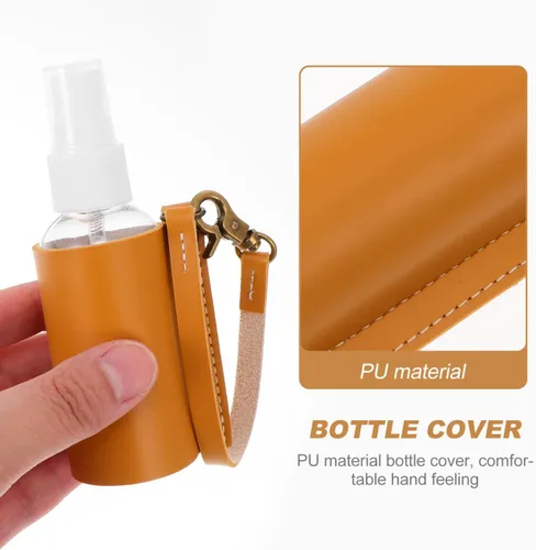 Vista 7 de FRCOLOR 3 recipientes de jabón de mano de viaje con soportes de llavero de PU, botellas de spray de plástico, botellas vacías recargables