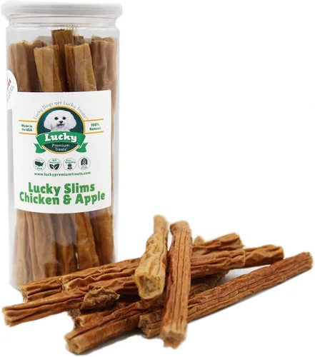 Vista 6 de Lucky Premium Treats Lucky Slims - Golosinas largas de carne de res para perros y palitos crujientes para masticar con carne de res real para perros