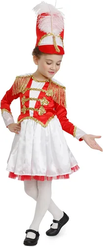 Vista 4 de Dress Up America Disfraz de Majorette de tambor para niñas, uniforme de banda de marcha para niños