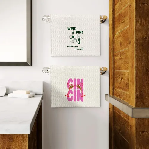 Vista 5 de Juego de 2 toallas de cocina italianas, decoración de cocina italiana, toallas de bar para camarero de cocina, paños de cocina retro para toallas
