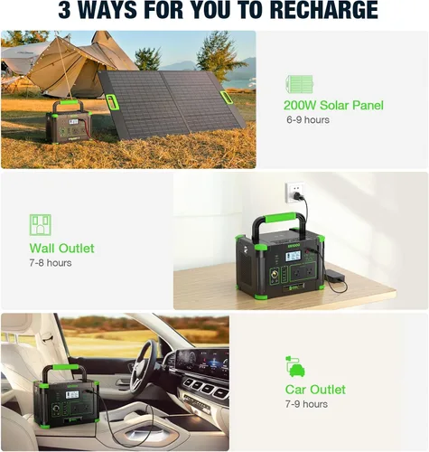 Vista 6 de Generador solar portátil 999Wh de la central eléctrica 1000W de EBL para la Verde oliva