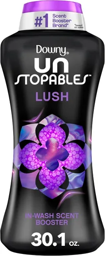 Vista 4 de Downy Unstopables - Perlas potenciadoras de aroma de lavandería para lavadora, exuberante, 10 onzas (paquete de 4)