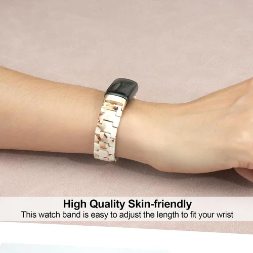 Vista 3 de Wongeto Compatible con correas Fitbit Luxe/Luxe SE para mujer, correa de resina con hebilla de acero inoxidable bandas de repuesto para Fitbit Luxe