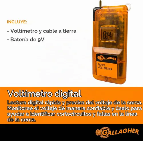 Vista 2 de Gallagher Medidor de voltios digital Lector eléctrico de voltaje de valla para probar, rastrear y diagnosticar cortocircuitos y fallas