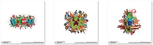 Vista 6 de Trends International Gallery Pops Minecraft - Paquete de arte de pared Funtage Creeper (paquete de 3)