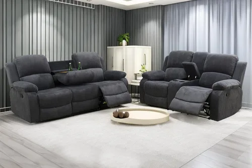 Vista 52 de A Ainehome Juego de Muebles de Sala de Estar de Cuero Reclinable Juego de Sofá Sillón Loveseat Juego de Muebles Sofá para Sala de Estar/Espacio