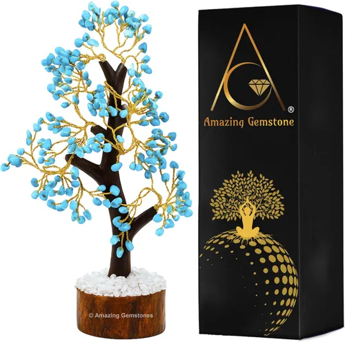 Vista 15 de Árbol de la vida con múltiples piedras preciosas naturales curativas de primera calidad, bonsái de Feng Shui, para decoración del hogar y la oficina
