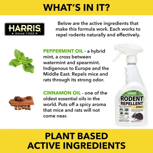 Vista 5 de HARRIS Aceite de menta repelente de ratones y roedores en aerosol para casa y motores de automóviles, sustituto humanitario de trampa para ratones