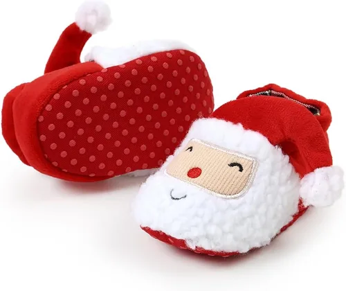 Vista 4 de Ohwawadi - Calcetines de forro polar para bebé o niña, suaves y calientes, botas o zapatos para bebés recién nacidos, con estilos de dibujos