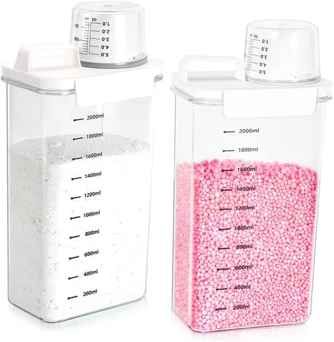 Vista 11 de Tokokimo Dispensador de detergente para ropa sucia – Recipiente de polvo y dispensador de perlas de refuerzo de aroma para organización de lavandería
