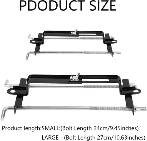 Vista 5 de Soporte de batería ajustable universal, Barra transversal ajustable para batería universal con soporte de batería de perno L para coche SUV