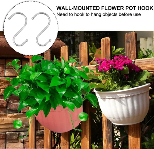 Vista 5 de Happyyami Macetas colgantes de interior, 2 piezas de flores colgantes de pared, semicírculo, maceta colgante de medio círculo, plantas artificiales