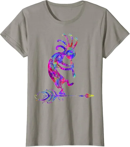 Vista 81 de Native American Kokopelli With Feather 2 - Camiseta Fan Fun, Negro, S