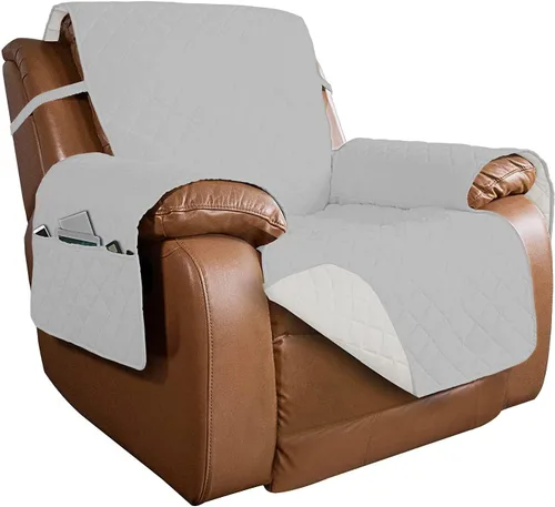 Vista 126 de PureFit - Funda de sofá acolchada reversible, protector de muebles impermeable, funda de sofá lavable con espuma antideslizante y correas elásticas