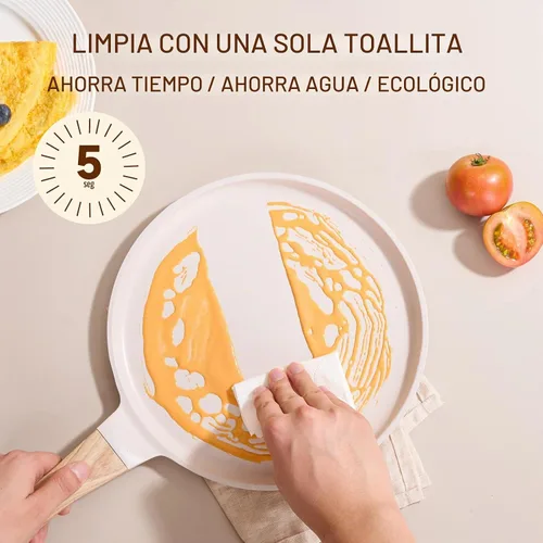 Vista 5 de JEETEE - Sartén antiadherente para crepes, bandeja plana para panqueques