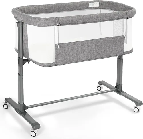 Vista 2 de Cama de noche para bebé, cuna para recién nacido, cama de noche infantil (beige)