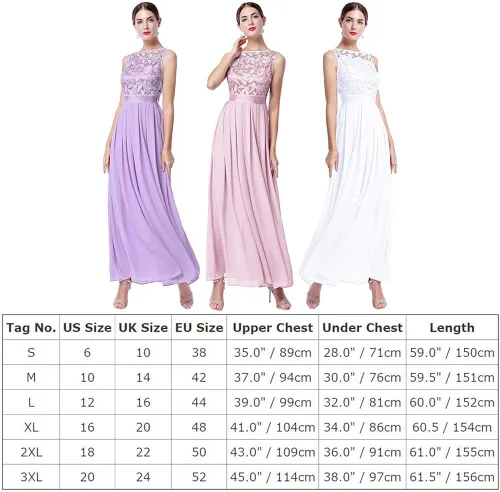 Vista 6 de FYMNSI - Vestido largo de gasa para mujer con encaje floral Vestido de baile XXL Dusty Rose