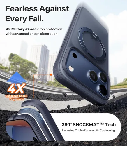 Vista 7 de TORRAS - Funda con soporte magnético 360° para iPhone 17 Pro Max de 6.9 pulgadas, compatible con MagSafe, protección 4X de grado militar, delgada
