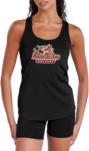 Vista 260 de Camiseta deportiva sin mangas oficial de NCAA Collegiate para mujer, con espalda cruzada, colección con logotipo primario