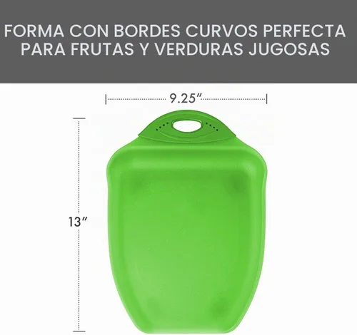 Vista 2 de Dexas Tabla de cortar Chop & Scoop de 9.5 x 13 pulgadas, verde sólido, 322-J383