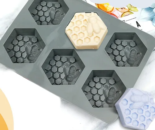 Vista 6 de Moldes de panal Molde de jabón de silicona de abeja para jabones Panal hexagonal