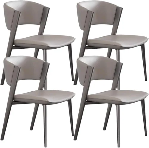 Vista 22 de YVYKFZD Juego de sillas de comedor de cuero, sillas de comedor con patas y respaldo de metal, sillas de cocina sin brazos de ocio, silla auxiliar
