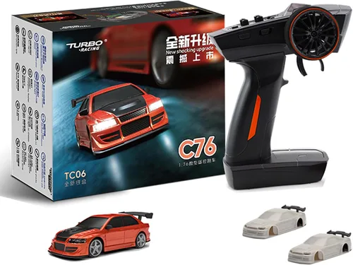 Vista 13 de FLYCOLOR Turbo Racing 1:76 C82 RC Truck Car Full Proporciontional RC Mini Sports Car Control remoto para adultos Regalo (negro)
