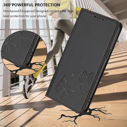 Vista 8 de Funda compatible con Tecno Spark Go 1 / 1S / Spark Go 2025, compatible con Tecno Pop 9 4G 【Bloqueo RFID】【Tarjetero con cierre magnético】 Marrón