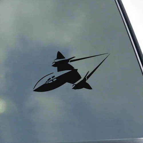 Vista 2 de SR-71 Blackbird Pilot - Calcomanía de vinilo de KLO Graphics Reconnaissance Aircraft Flight Crew A-12 SR71 A12 Sled Habu Negro mate