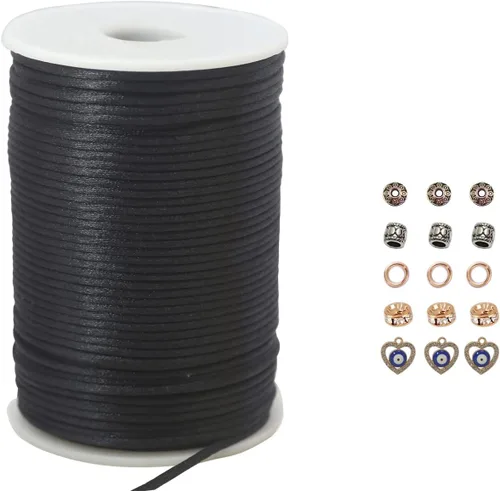 Vista 14 de Nuevo 20bundles 200Yards 0.098 in Satin/Rattail Cordón de seda para collar, pulsera, cordón de cuentas
