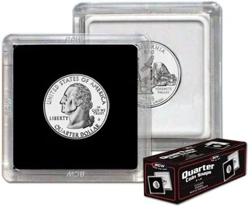 Vista 8 de BCW Broche de monedas de 2 x 2 – Soporte de monedas de 25 quilates Protector de monedas seguro para archivar Estuche de exhibición de monedas