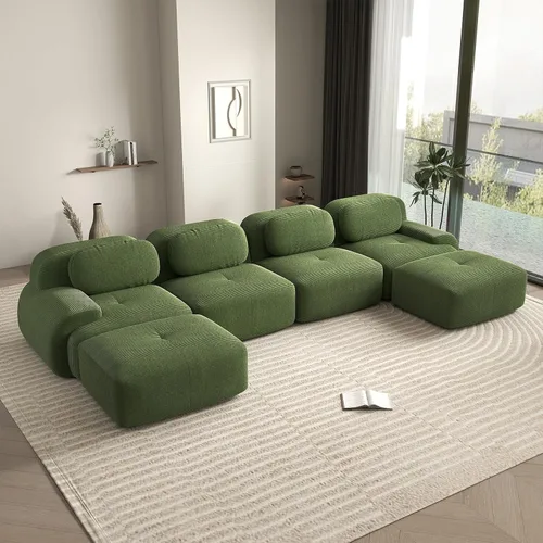 Vista 47 de Sofá biplaza moderno de 80 pulgadas para sala de estar, sofá de pana en forma de nube con asiento profundo, sofá modular negro, sofás de dos plazas