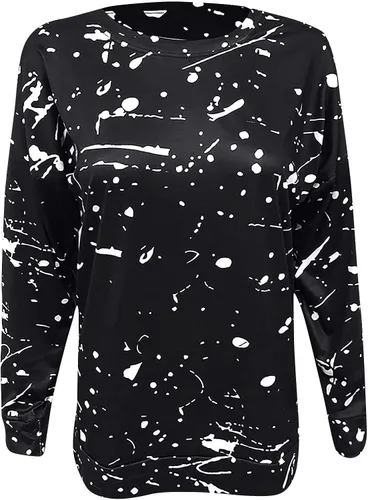 Vista 4 de Camisas para mujer, suéteres de cuello redondo con estampado floral, de manga larga, sin botones, para otoño e invierno, moda 2023