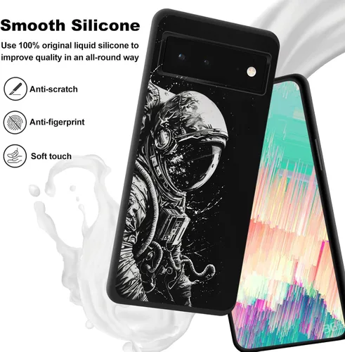 Vista 29 de Funda delgada para Google Pixel 4 XL, funda delgada de silicona de TPU suave a prueba de golpes para Google Pixel 4 XL, astronauta Galaxy