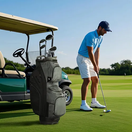 Vista 7 de Golf Cart Bag 15 Way Organizer Divider Top Golf Club Cart Bag for Men Women with Cooler, Handles and Rain Cover