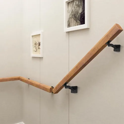 Vista 6 de RealPlus Soportes ajustables para pasamanos giratorios de acero resistente para barandilla de escalera, paquete de 3