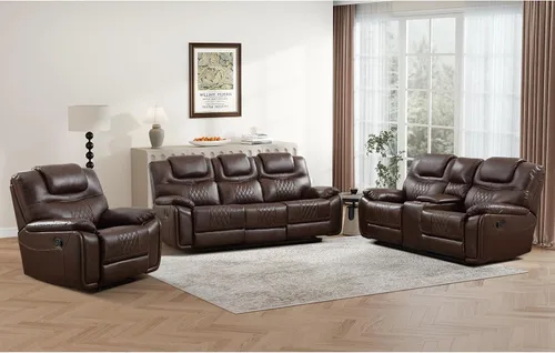 Vista 13 de EBELLO Silla reclinable manual de piel sintética, sofá reclinable con cómodos reposabrazos y respaldo, sofá individual para sala de estar