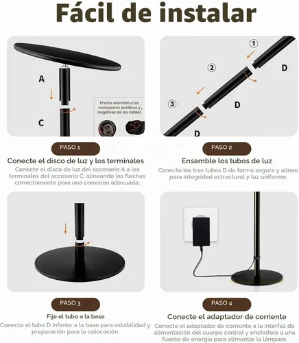 Vista 8 de Luz LED de crecimiento alto de espectro completo de 60 W, luz de planta de pie ajustable de 85 pulgadas para plantas de interior, temporizador