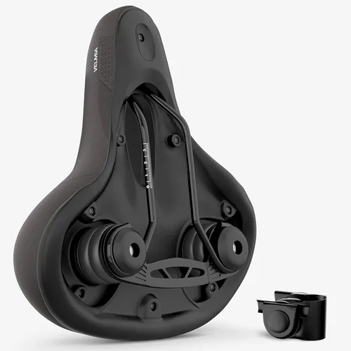 Vista 2 de VELMIA Sillín de bicicleta - Cómodo sillín para hombres y mujeres - Concepto de 3 zonas - Asiento de bicicleta impermeable con diseño ergonómico