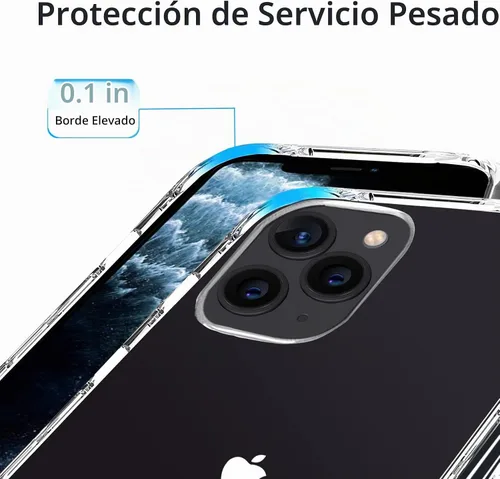Vista 7 de JJGoo Compatible con iPhone 11 Pro Funda transparente, transparente a prueba de golpes para iPhone 11 Pro, delgada, antiarañazos, carcasa protectora