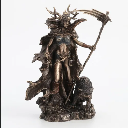 Vista 4 de Veronese Design 10,4 pulgadas Hel diosa nórdica del inframundo escultura de bronce antiguo