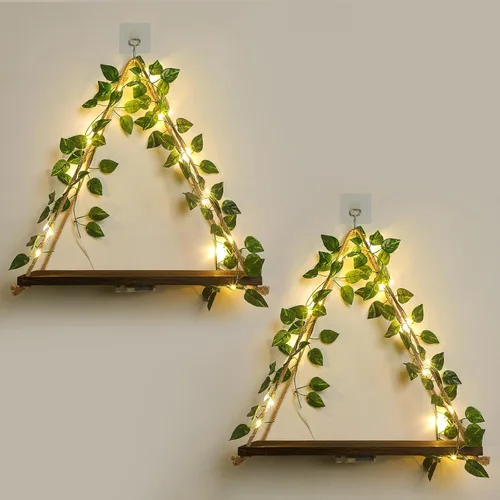 Vista 7 de JOPSTDI Estantes flotantes para pared, decoración de pared de plantas, estante colgante, decoración de núcleo de cabaña, decoración estética