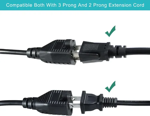 Vista 5 de Cable de extensión de alimentación para exteriores de 18 pulgadas, divisor de 3 vías, cable de alimentación de 1 a 3 salidas divisores, cable