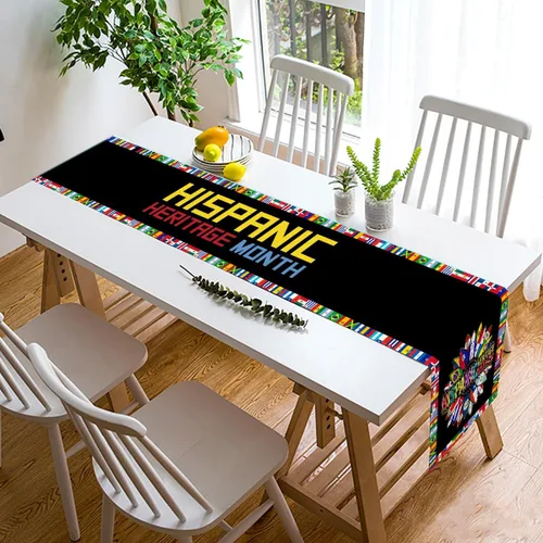Vista 4 de Nepnuser Camino de mesa del Mes Nacional de la Herencia Hispana, decoración de la cultura de los países latinos, decoración del hogar, cocina