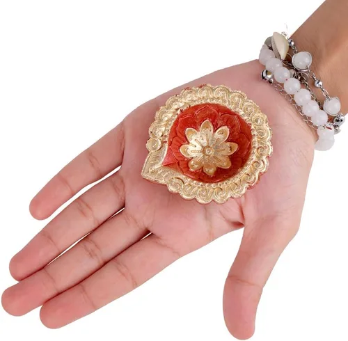 Vista 7 de SATVIK - 12 piezas de arcilla multicolor Diya terracota Dia tradicional Puja Vilakku lámpara de aceite natural Mitti Diya luz de té de bienvenida